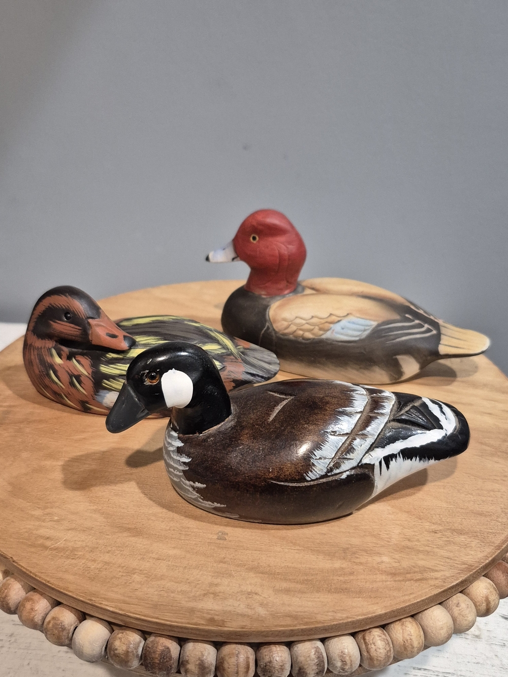 Vintage Miniature Duck Decoy Lot of 3 Unbranded Rustic Cabin Decor